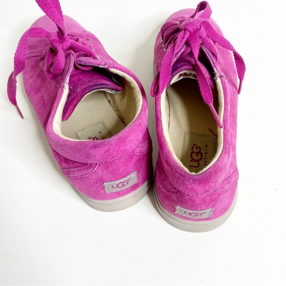 UGG Australia Womens Tomi Sneaker Shoes Pink 1005484 Suede Lace Up Low Top - Picture 3 of 9